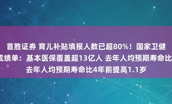 首胜证券 育儿补贴填报人数已超80%！国家卫健委晒“十四五”成绩单：基本医保覆盖超13亿人 去年人均预期寿命比4年前提高1.1岁